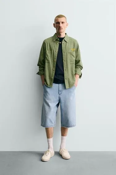 Фланелевая рубашка в клетку с вышивкой