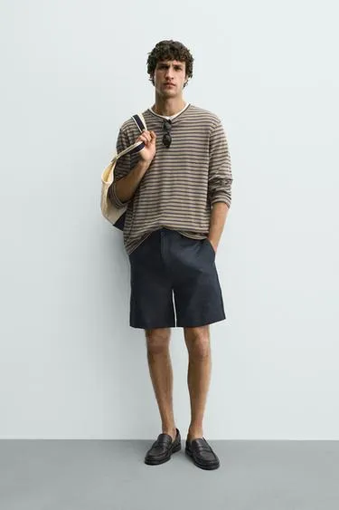 Бермуды из 100% льна классического кроя