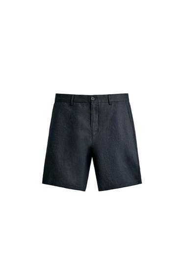 Zara Бермуды классического кроя из 100% льна