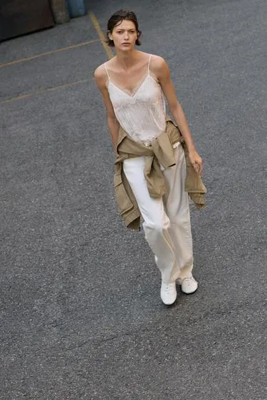 Топ в бельевом стиле из жатой ткани- Заказать в России