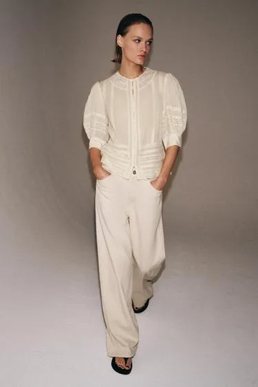 Романтичная блуза с кружевом — коллекция ZARA «ZW»