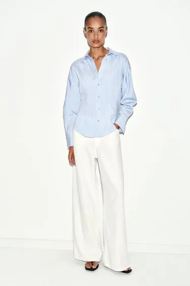 Приталенная рубашка в полоску- Заказать в России