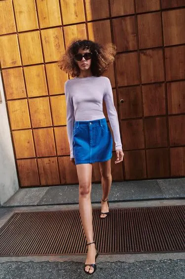 Вельветовая мини-юбка- Заказать в России