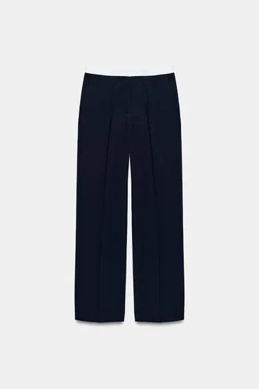 Брюки прямого кроя с контрастным поясом- Заказать в России