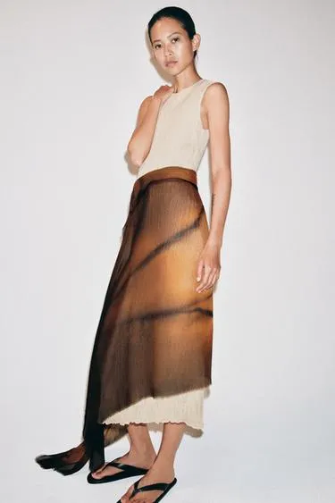 Шарф из модала и шелка с принтом