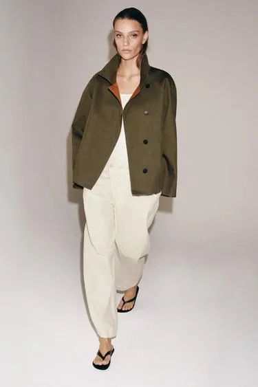 Короткий тренч с высоким воротником — коллекция ZARA «ZW»- Заказать в России