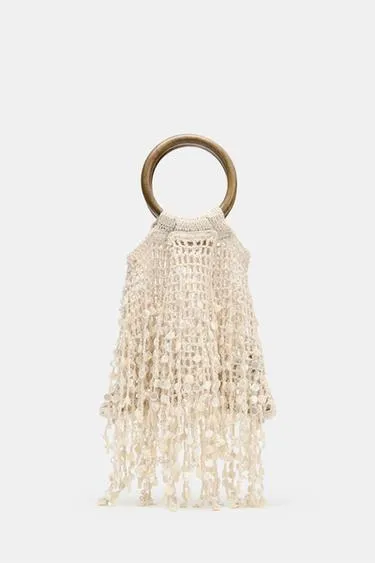 Сумка-мешок с бусинами