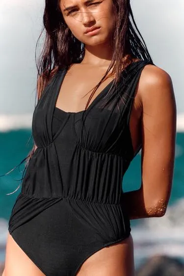 Купальник с косточками и тюлем- Заказать в России