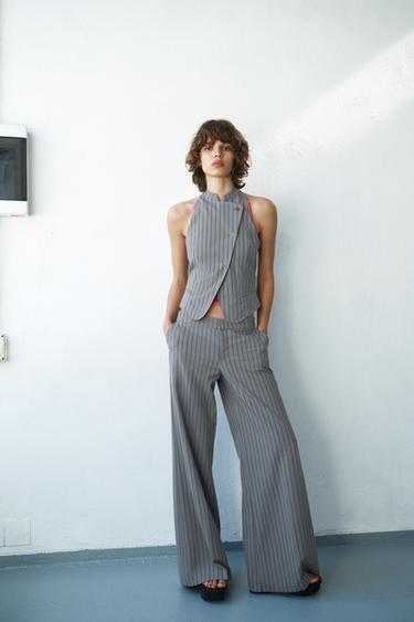 Zara Жилет в полоску с запахом