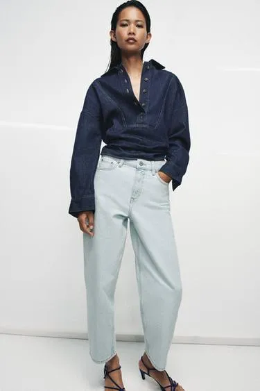 Зауженные джинсы со средней посадкой — коллекция ZARA «ZW»- Заказать в России