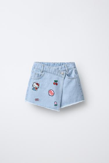 Zara Джинсовая юбка-бермуды HELLO KITTY © SANRIO купить с доставкой.