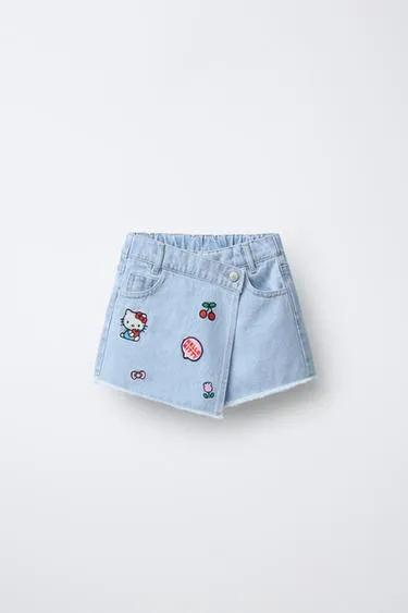 Джинсовая юбка-бермуды HELLO KITTY © SANRIO- Заказать в России