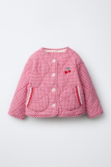 Zara Стеганая куртка в клетку виши купить с доставкой.
