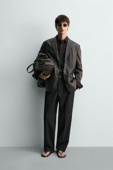 Zara Кожаный блейзер - лимитированная серия