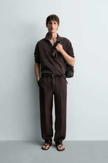 Трикотажное поло из хлопка и льна - лимитированная серия