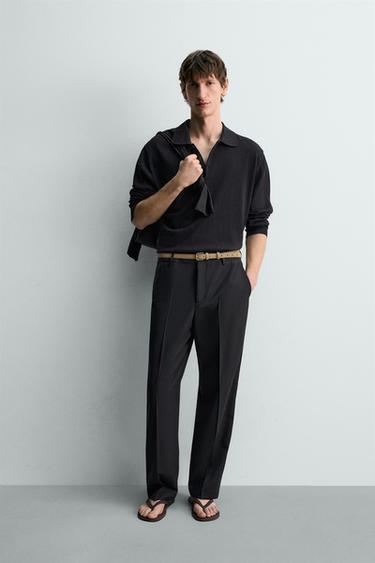 Zara Трикотажное поло из хлопка и льна - лимитированная серия