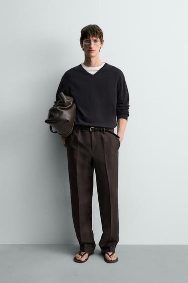 Zara Свитер легкий из хлопка и льна лимитированная серия купить с доставкой.