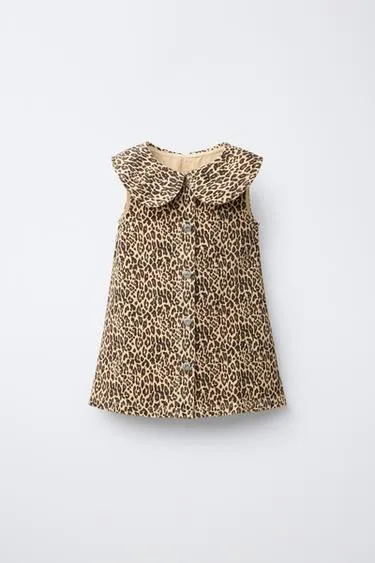 Платье из саржи с анималистическим принтом- Заказать в России