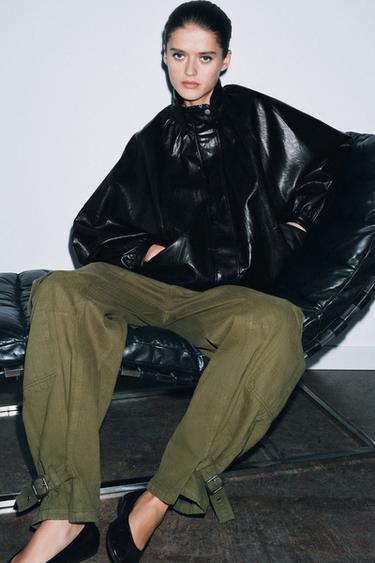 Zara Бомбер из искусственной кожи — коллекция ZARA «ZW» купить с доставкой.