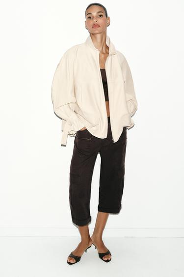 Zara Свободная куртка с воротником-стойкой