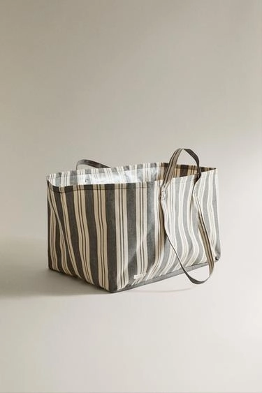 Striped cotton laundry bag- Заказать в России