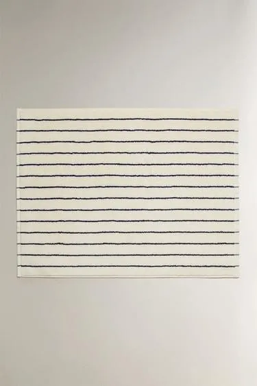 Хлопковый коврик для ванны в полоску