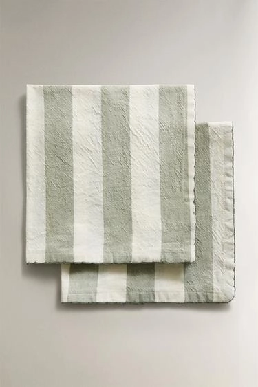 Pack of dyed thread striped napkins (pack of 2)