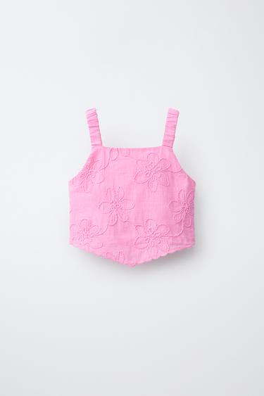 Zara Топ с вышивкой цветов