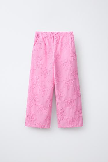 Zara Брюки  с вышивкой цветов