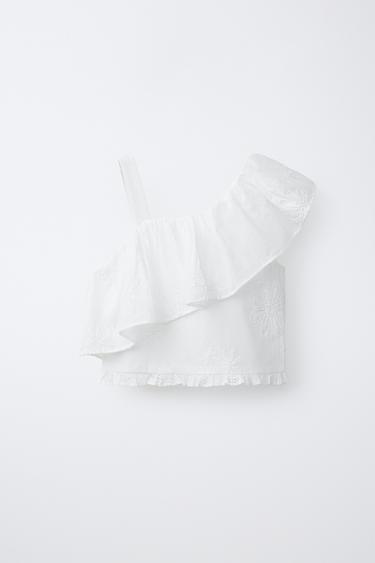 Zara Топ с асимметричным воланом