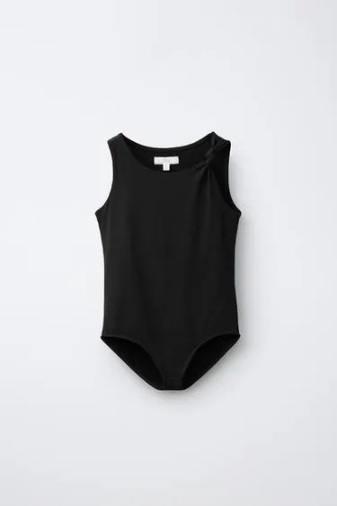 Боди из полиамида с узлом