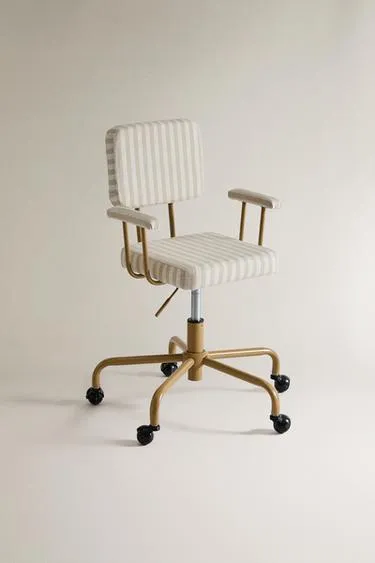 Детский стул для письменного стола с колесиками из металла