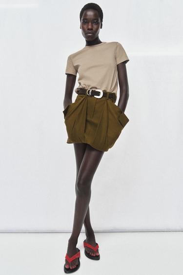 Zara Футболка интерлок с коротким рукавом