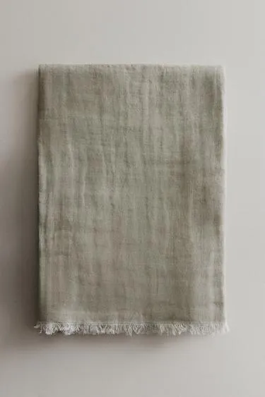 Плед из льна в клетку