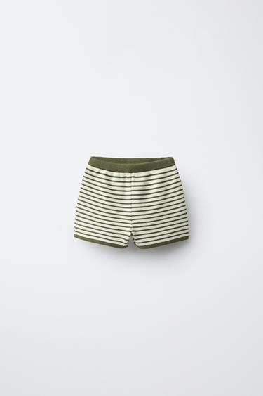 Трикотажные шорты в полоску