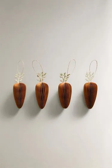 Набор декоративных бумажных украшений морковные ошейники (набор из 2)