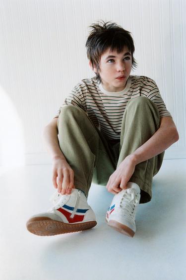 Zara Футболка в полоску с вышитой надписью