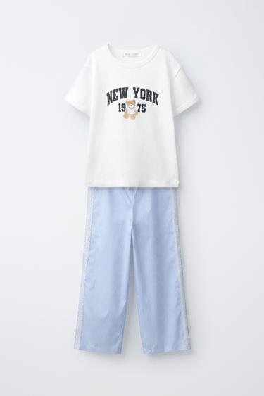 Zara 6-14 лет/пижама с мишкой и полосками