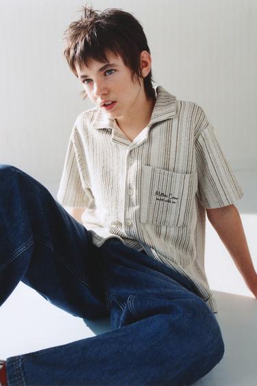 Zara Трикотажная рубашка в полоску