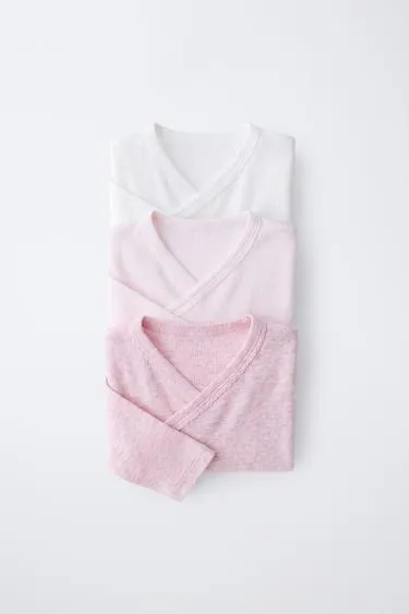 Набор из трех боди в рубчик кимоно