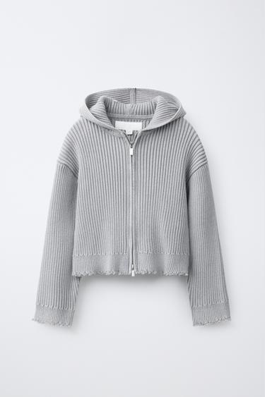 Кардиган с капюшоном и молнией- Заказать в России