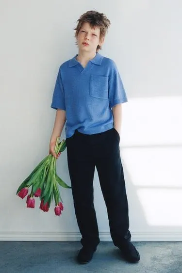 Поло из грубого трикотажа с карманом- Заказать в России