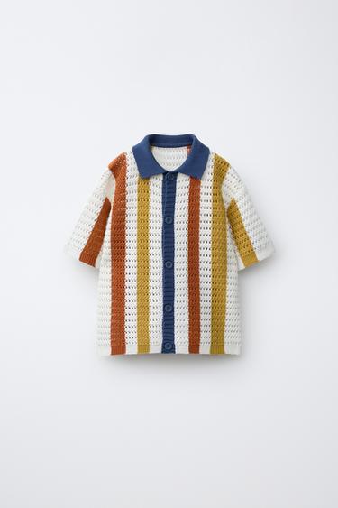 Zara Трикотажная рубашка в полоску