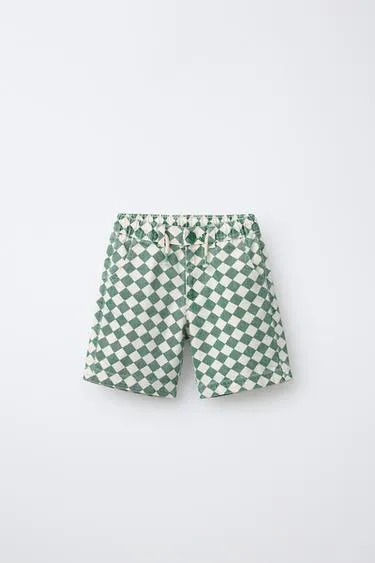 Бермуды из саржи в клетку «шахматы»- Заказать в России