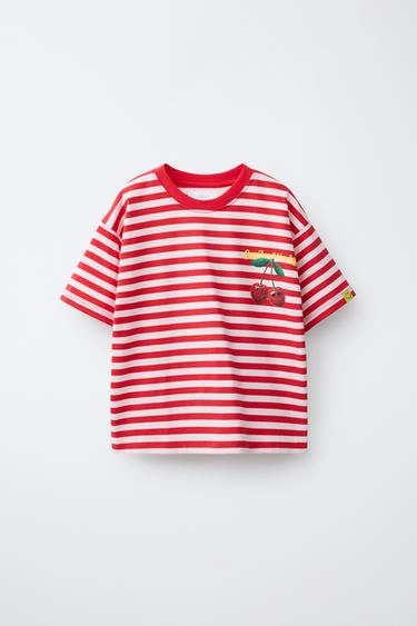 Smileyworld® striped cherry print t-shirt- Заказать в России