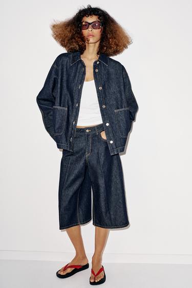 Zara Длинные джинсовые шорты Z1975