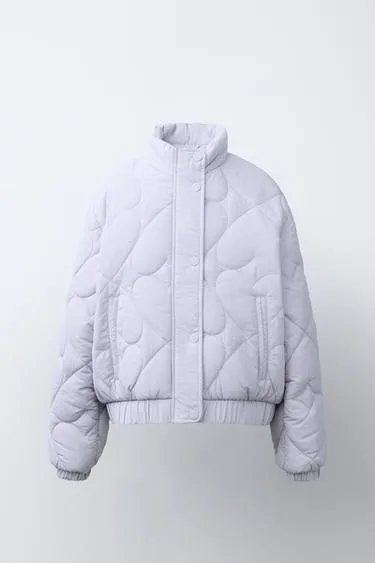 Стеганая куртка с принтом «сердца»- Заказать в России