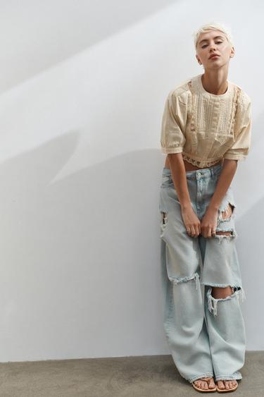 Zara Джинсы TRF багги со средней посадкой купить с доставкой.