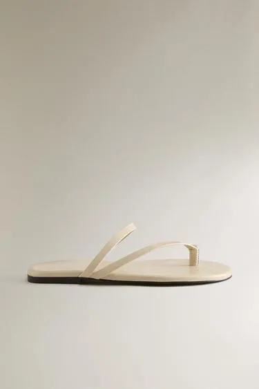 Сандалии из натуральной кожи с плоской подошвой- Заказать в России