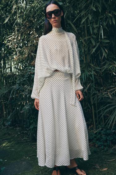 Zara Юбка миди в горошек — коллекция ZARA «ZW»